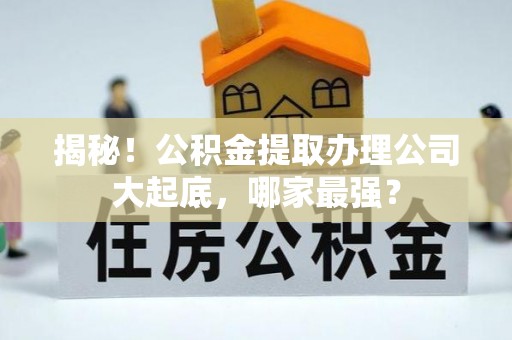 石柱揭秘！公积金提取办理公司大起底，哪家最强？