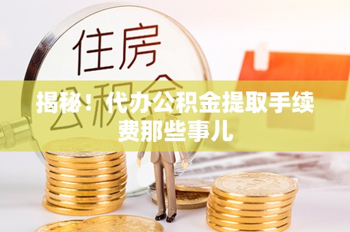 石柱揭秘！代办公积金提取手续费那些事儿